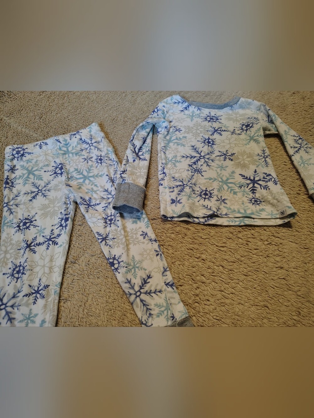 Honest Baby Clothing Co. Organic Cotton Snowflake Pajama Set Blue White Size 3T